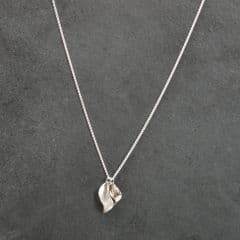 colletteWAUDBY medium and small forged leaf pendant in silver