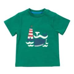 Kite Short Sleeve T-Shirt Baby Boy Lighthouse and Whale Green