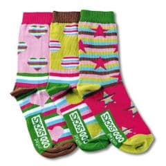 Oddsocks Fiesta - pack of 3 girl's odd socks (not pairs).