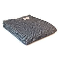 Tweedmill Throw Pure New Wool Fishbone Blanket Stitch Ends