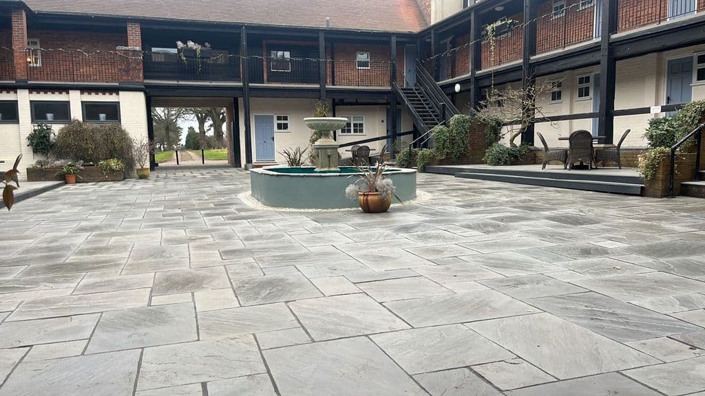 18.36 m2 Full crate Kandla Grey / Castle Grey Riven 900 x 600 Indian Sandstone Calibrated Paving