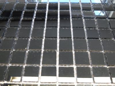 5m2 CLEARANCE N003 Black Glass Mosaic 300 x 300 mm