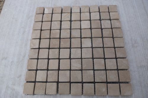 Apollo Beige Tumbled Marble natural stone 3 cm by 3 cm ( 30mm x 30mm)Mosaic Tile only £ 36.99 per m2