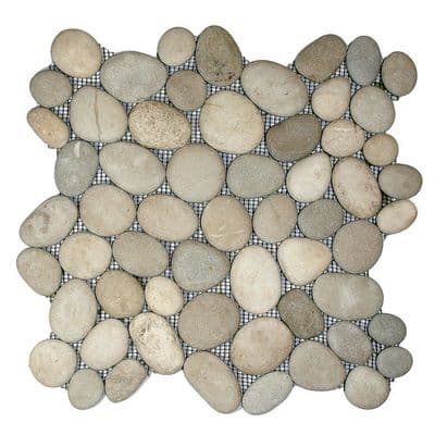 Asian Tan Natural Stone Pebble Mosaic Tiles @  £7.99 per 300 x 300mm tile