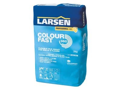 Black Larsen Colourfast 360 professional Flexible Wall & Floor Grout 10 kgs