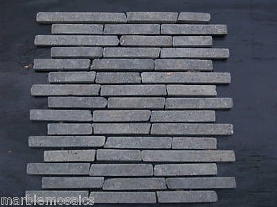 Brighton Basalt  Black / Lava / Andesite Marble Brick Bone Mosaic tiles