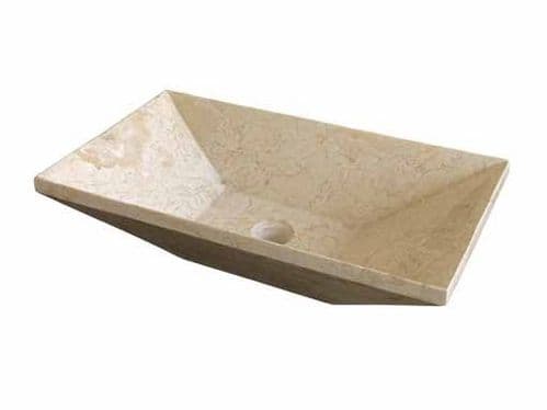 Cream / Beige Stone Marble Trapezio Sink 60 cm x 35 cm x 15 cm