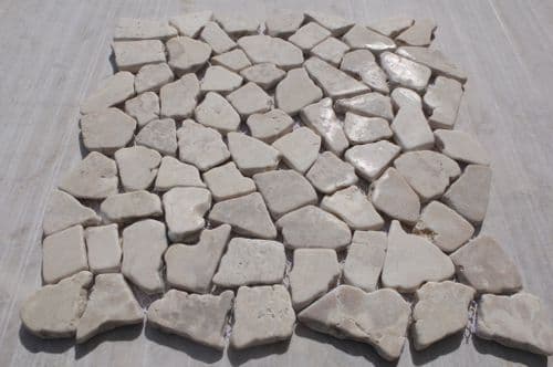 Florence  White / Cream  Marble Interlocking Mosaic Wall/Floor Tiles