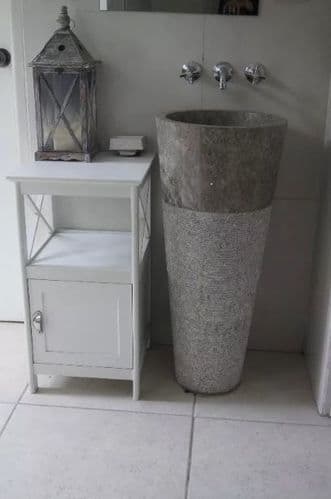 Free Standing Grey Marble Pedestal Sink  Bathroom 90 cm x 40 cm ( Cono Model )