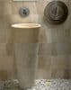 Free Standing Pedestal Sink Cream Marble Bathroom 90 cm x 40 cm ( Cono Model )