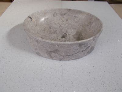 Grey Marble Oval Honed Stone Sink approx 50 x 40 x 16 cm