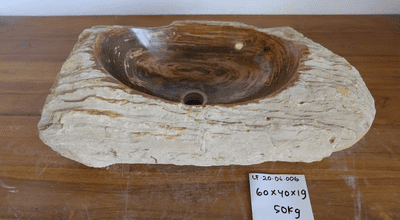 Long Petrified Wood Wash basin approx  60 cm x  40 cm x  19 cm (LF.20.06.006)