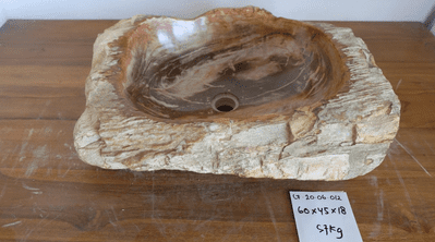 Majestic Petrified Wood  Wash basin approx  60 cm x  45 cm x  18 cm (LF.20.06.012)