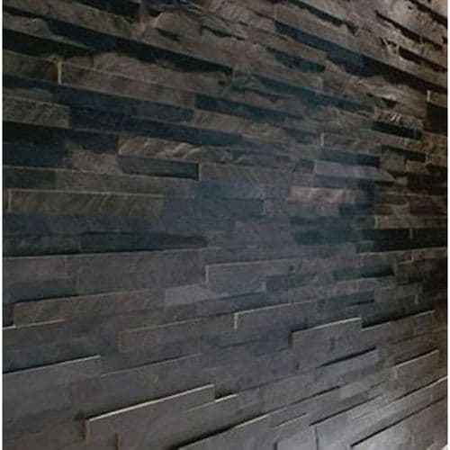 Maxi Black Slate Split Face Mosaic Tile Z tile Cladding 550 x 150 mm for internal / external use .