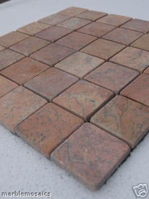 Regalio Red / Rosso Tumbled Marble 5cm x 5cm  ( 50 mm x 50 mm )Mosaic Bathroom Wall Tiles
