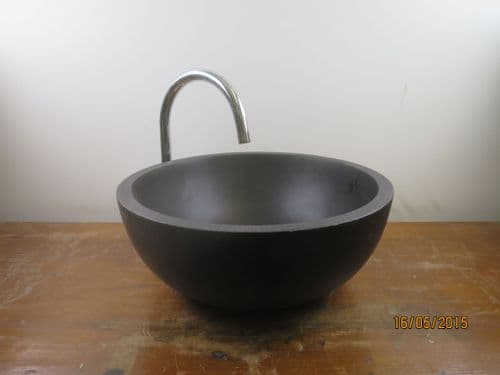 Round Terrazzo washbasin black  approx 40 cm x 15 cm for bathrooms UK