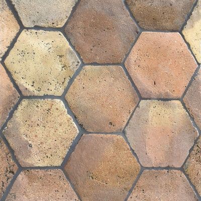 Rustic Handmade Hexagon Terracotta Tiles approx 150 mm x 150 mm x 20 mm