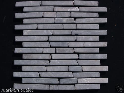 Sample  Glasgow Grey  Marble Brick Bone Mosaic tiles
