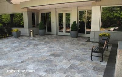 Sample Offcut Silver Travertine Outdoor Pavers Calibrated