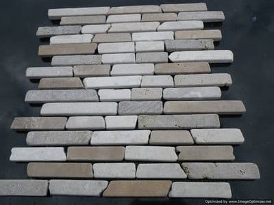 Sample Sunset / Cappucino Brickbone Marble Mosaic tiles .