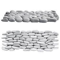 Sample White Standing Natural Pebble Split Face River Stone Mosaic Tiles for feature walls etc