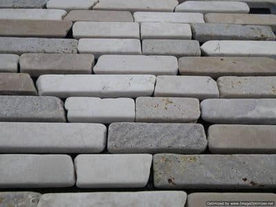Sunset White /Choco/Cappucino Brickbone Marble Mosaic Natural Stone Tiles only £ 31.99 per m2