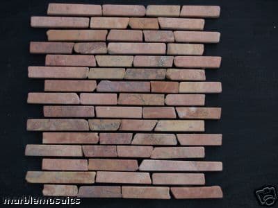 red brickbone mosaic tile