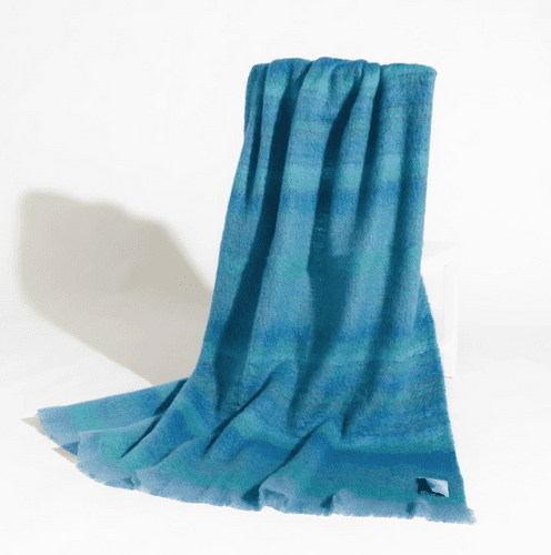 Blanket/Throw - Mohair & Wool - Atlantic Blue