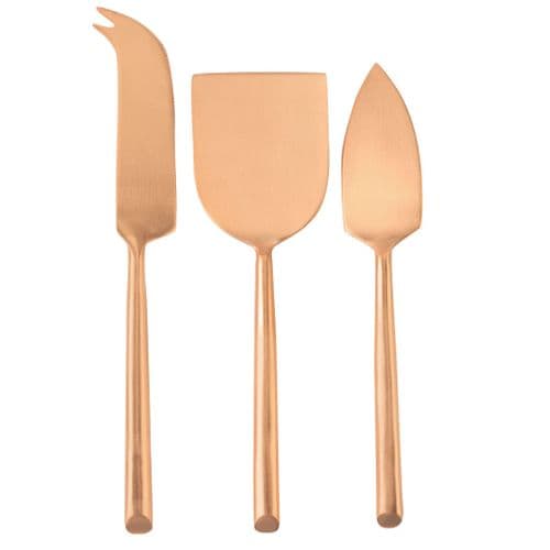 Cheese Knife Set - Brushed Copper