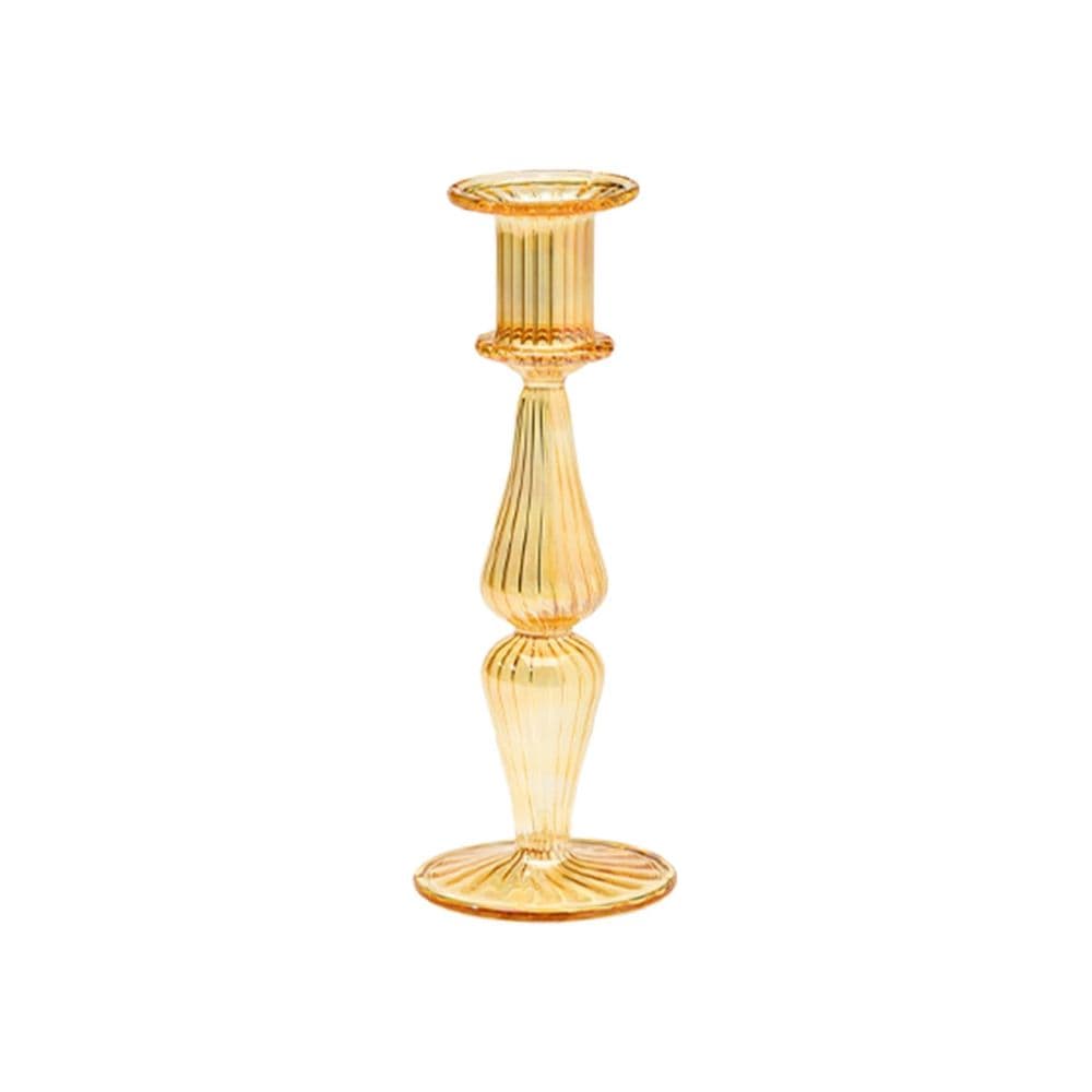 Glass Candle Holder - Honey Yellow