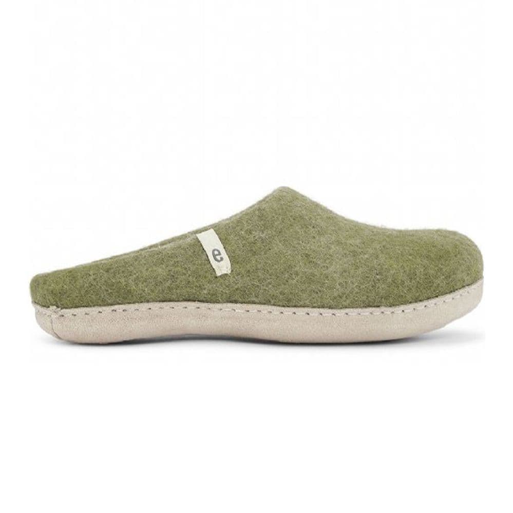 Men's Wool Slippers - Moss Green