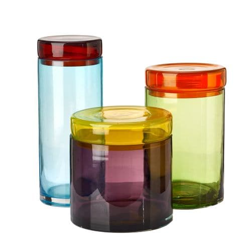 Multi Coloured Storage Jars - Set of 3