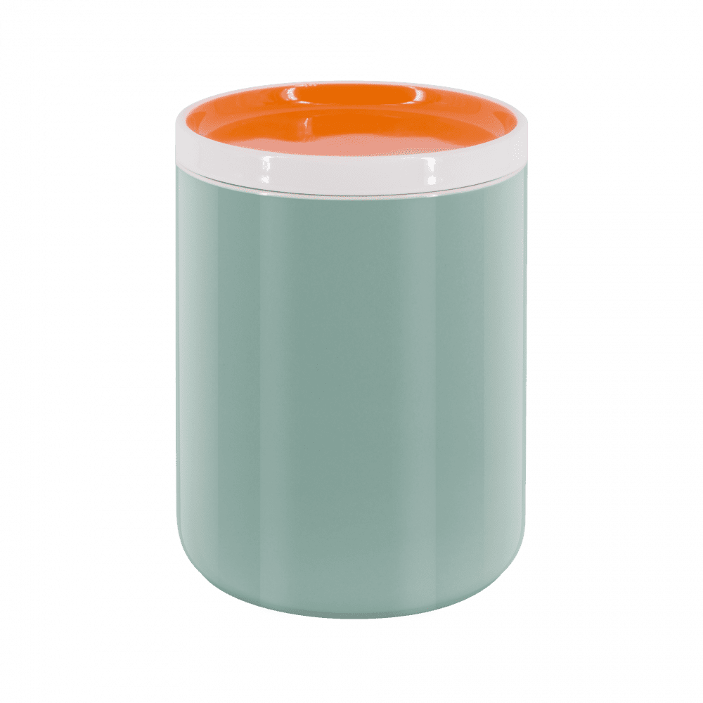 Porcelain Storage Canister - Large - Orange/Blue