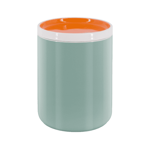 Porcelain Storage Canister - Large - Orange/Blue