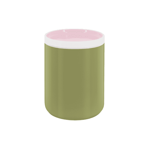 Porcelain Storage Canister - Small - Pink/Green