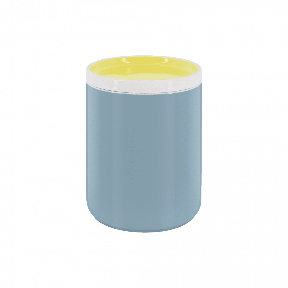 Porcelain Storage Canister-  Small - Yellow/Blue