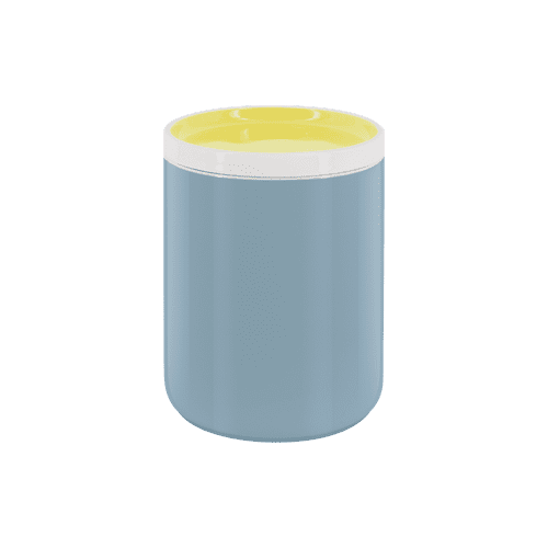 Porcelain Storage Canister-  Small - Yellow/Blue