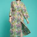 Printed Cotton - Long Robe - Fern - Pink or Green