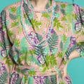 Printed Cotton - Long Robe - Fern - Pink or Green