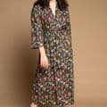 Printed Cotton - Long Robe - Heron (Various Colours Available)