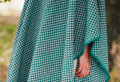 Pure Wool Poncho - Tile Pattern