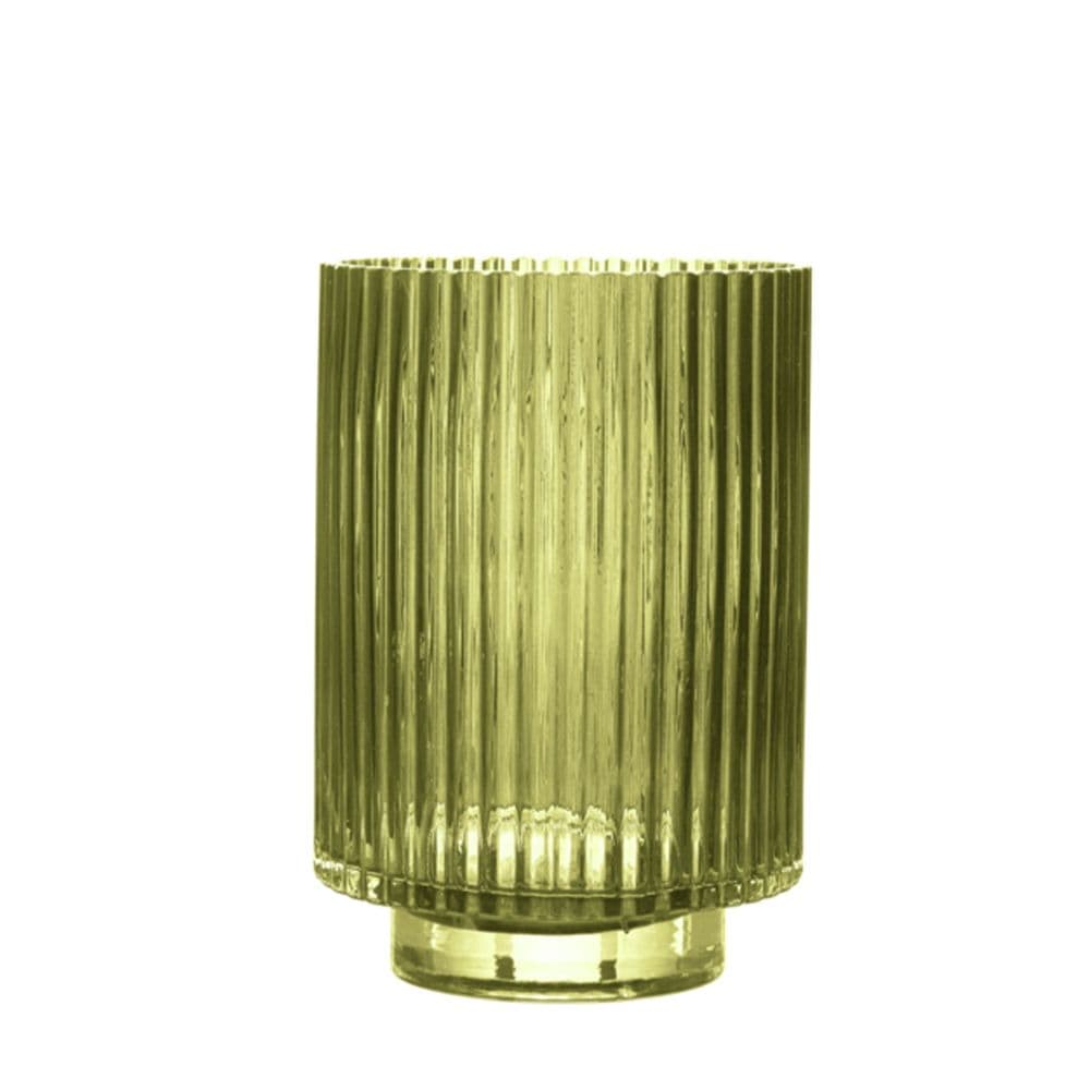 Ribbed Glass Vase - Medium - Various Colours Available