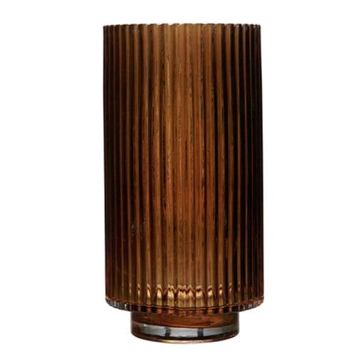 Ribbed Glass Vase - Tall - Various Colours Available