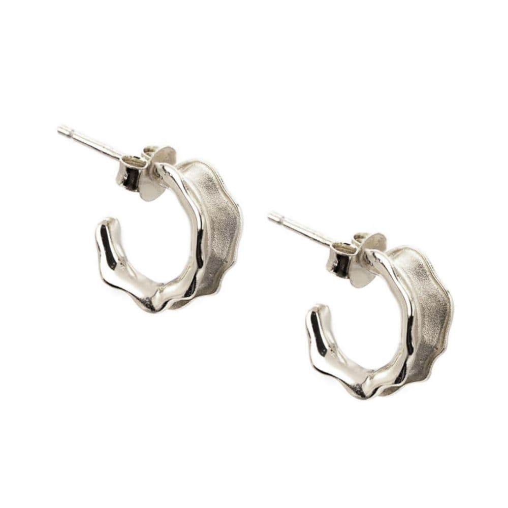 Seaweed Hoop Earrings - Silver