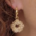 Seeds Collection - Pendant Hoop Earrings - Gold