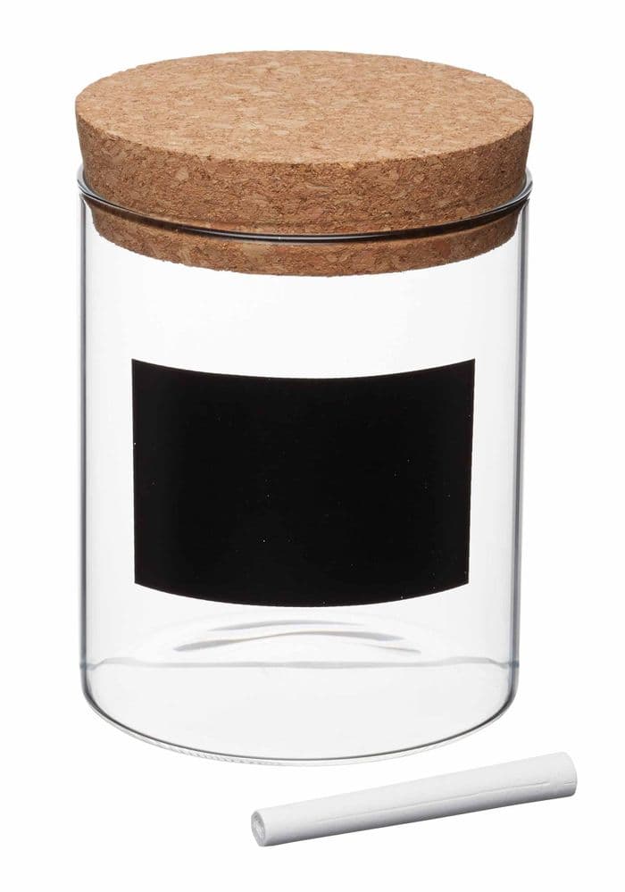 Storage Jar With Cork Lid, Label & Chalk - Various Sizes Available