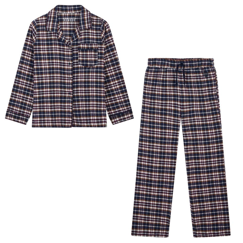 Unisex Pyjamas - Double Brushed Organic Cotton - Navy Check