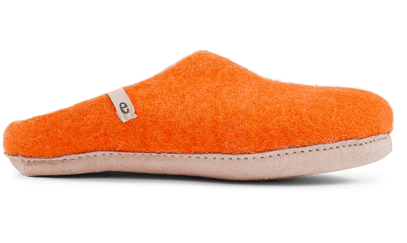 Women's Wool Slippers - Orange