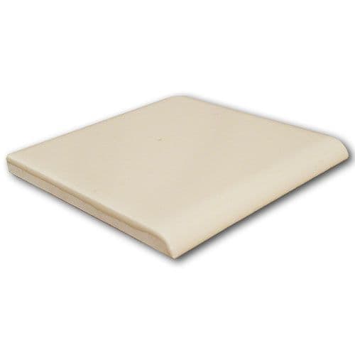 4 inch (102mm) square Ivory round edge tile