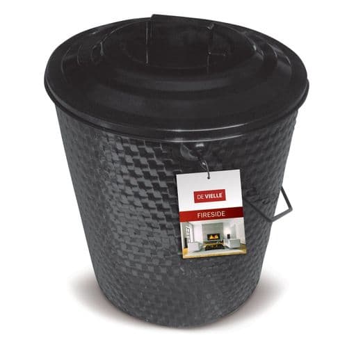 Basket weave coal tub with lid DEV961